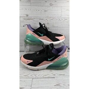 Nike Air Max 270 Mens Size 9.5 Black Pink Green Running Shoes NO INSOLES #148